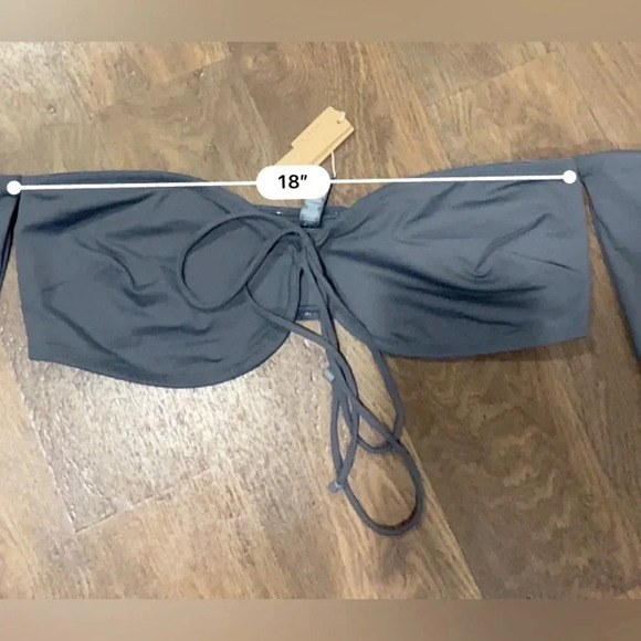 Skims Swim Nwt Skims Swim Long Sleeve Bikini Top Gunmetal Size 3X new with tags - Picture 8 of 9